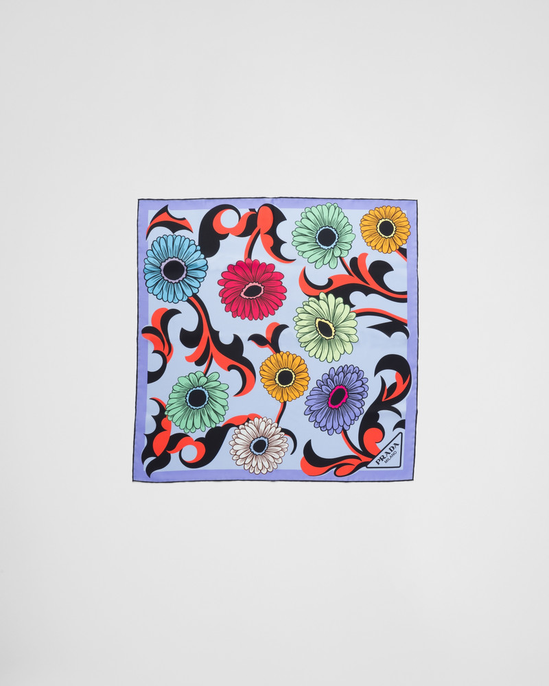 Printed silk twill scarf 3