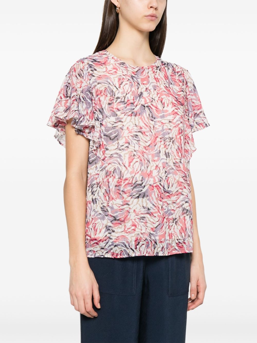 abstract-print blouse - 3