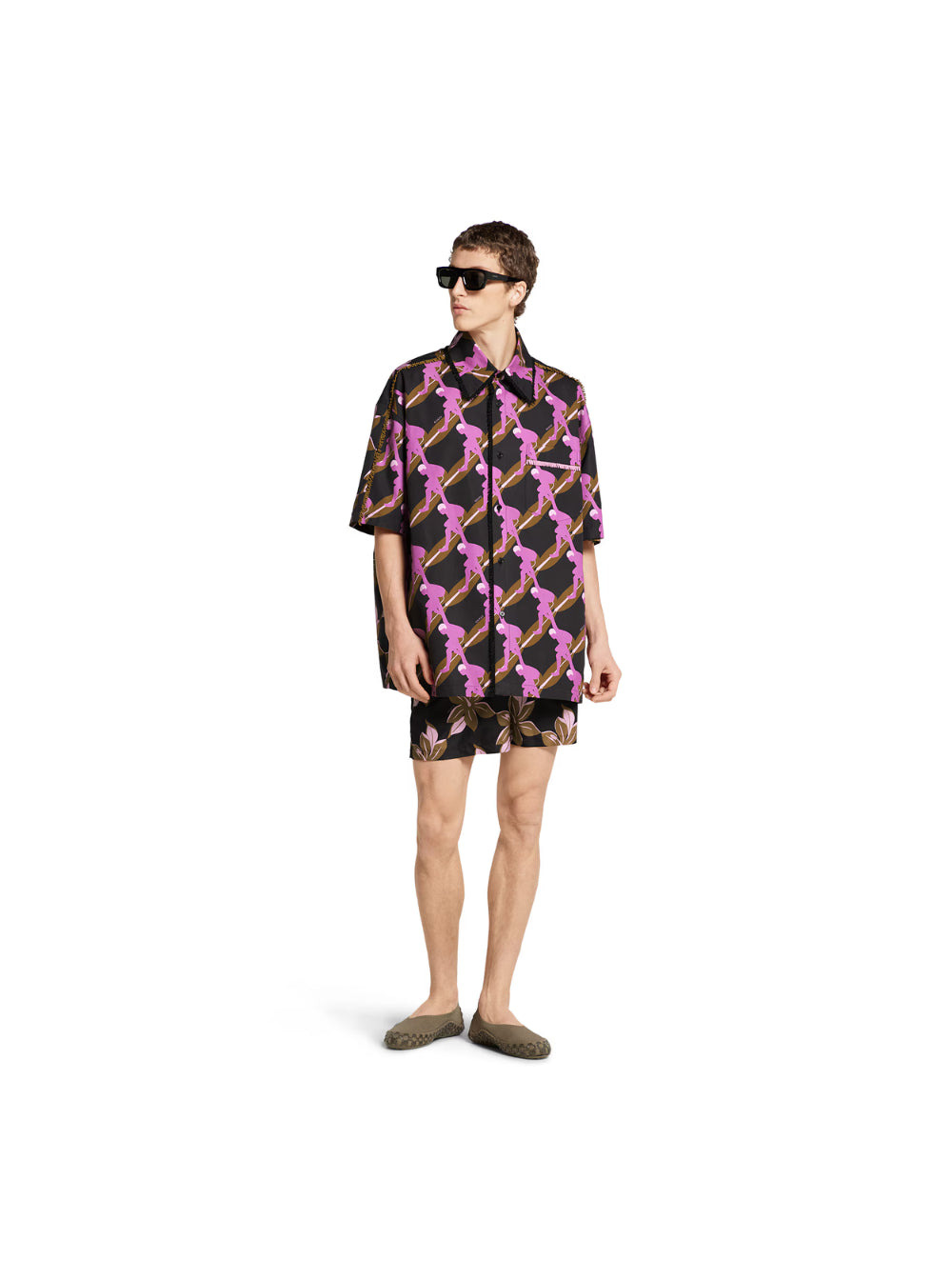 Gucci Men Multicolor Swimsuit With Drawstring And All-Over Floral Print In Tech Fabric Man - 4