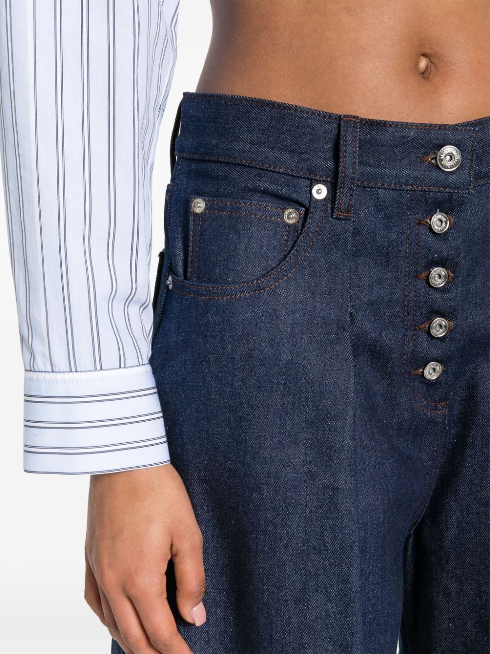 Le De-Nimes Ovalo mid-rise wide-leg jeans - 5