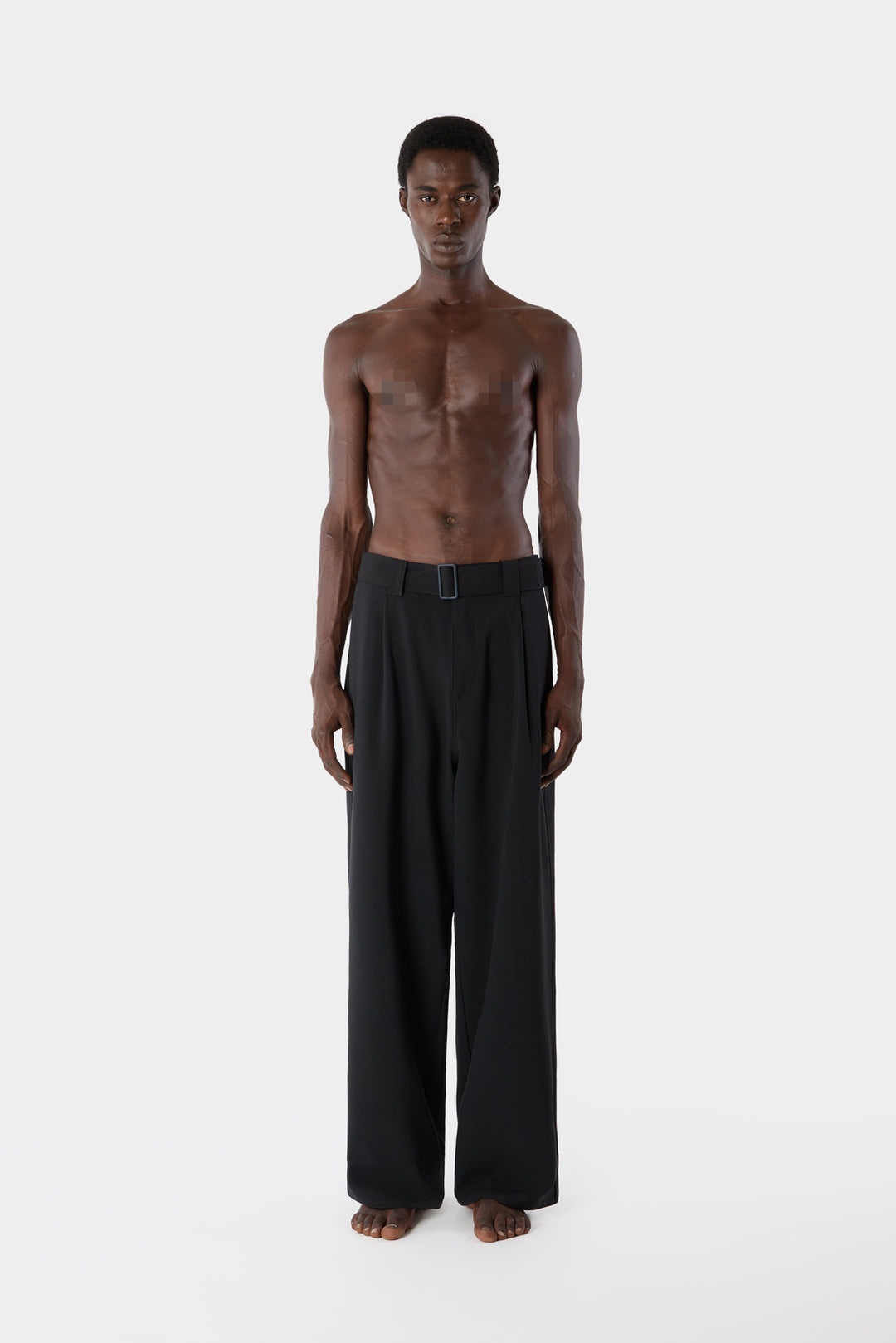 RIC PANTS WITH BELT / black - 5