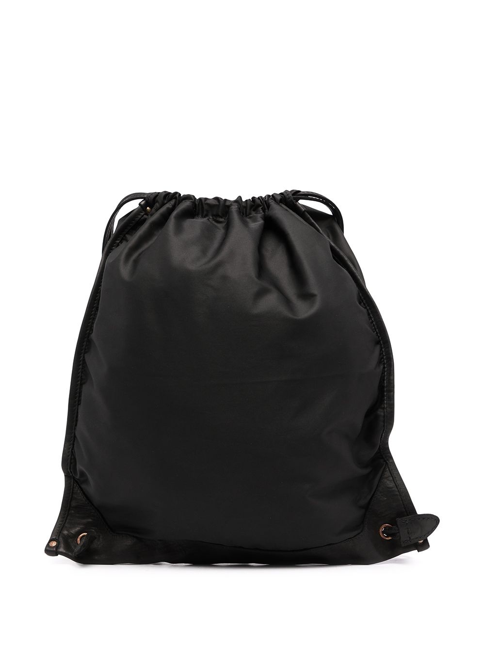 leather-trimmed drawstring backpack - 1