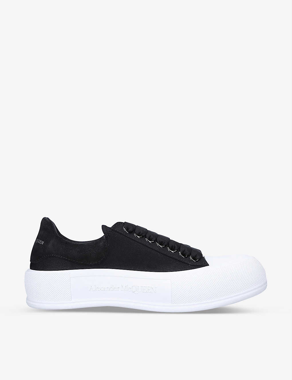 Womens Deck canvas and suede low-top trainers - 1