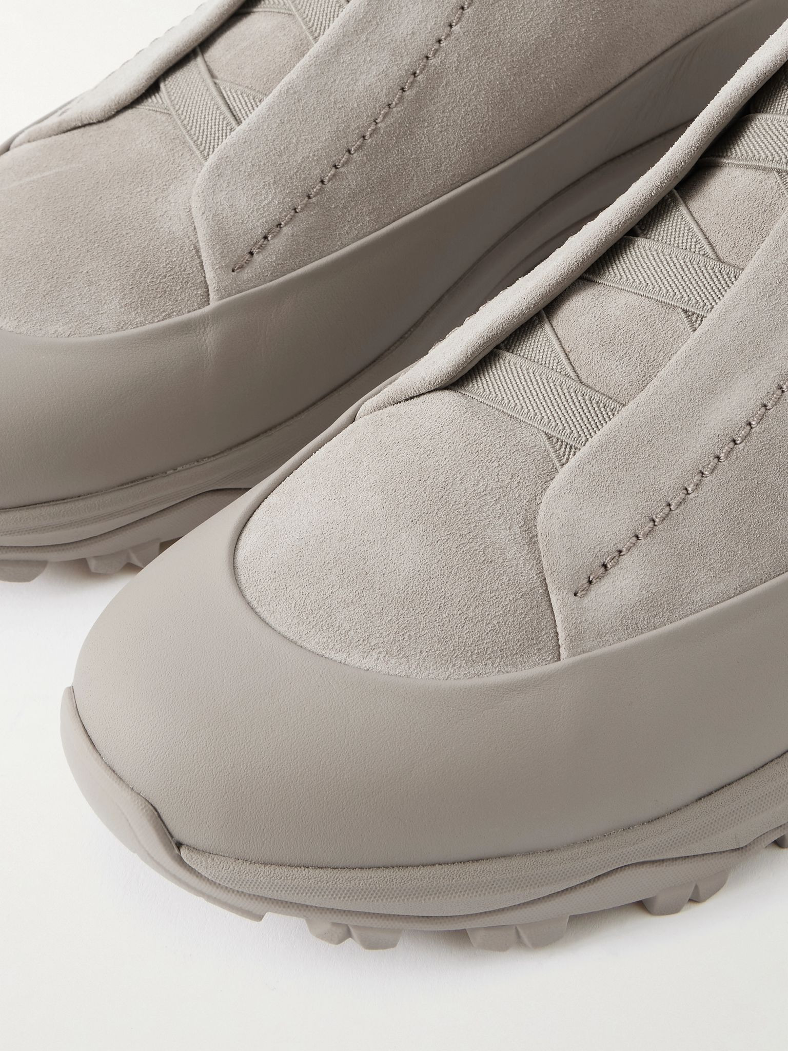 Triple Stitch™ Monte Rubber-Trimmed Suede Slip-On Sneakers Taupe - 5