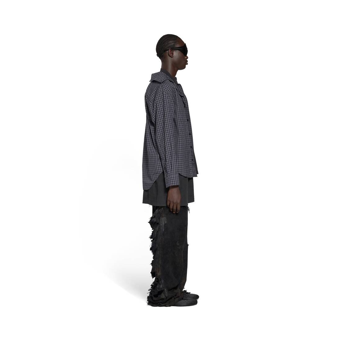 Men's Trompe L'œil Shirt Regular Fit in Black - 3
