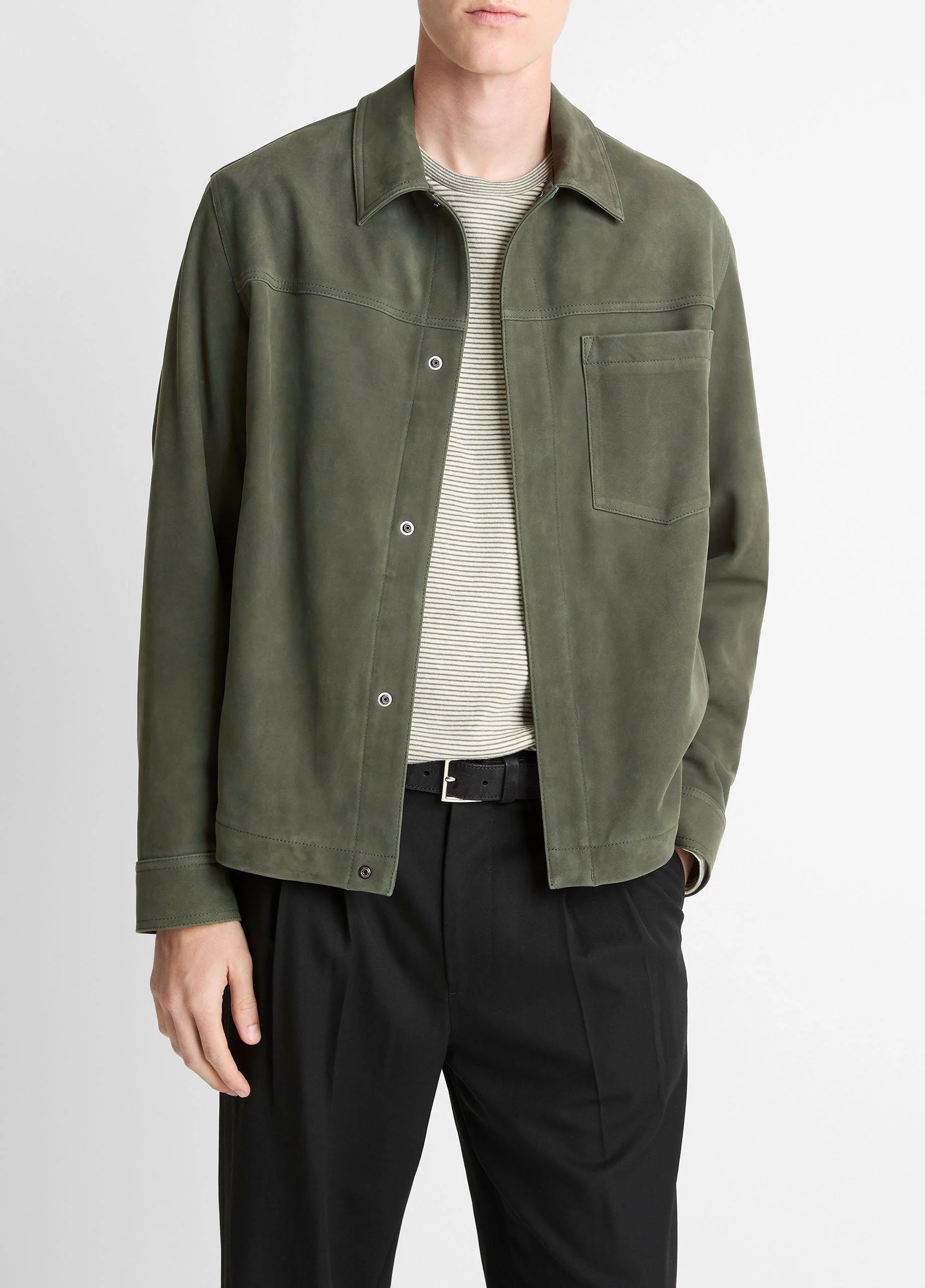 Nubuck Leather Trucker Jacket - 1