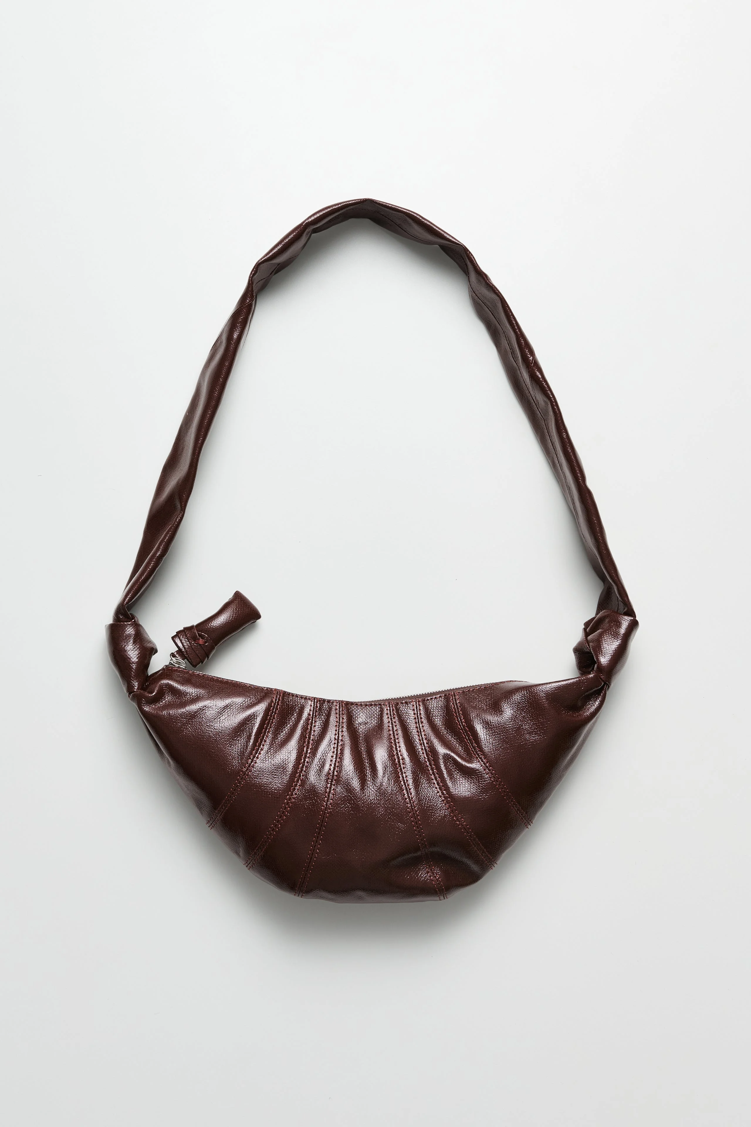 LEMAIRE SMALL CROISSANT BAG COATED CHOCOLATE FONDANT - 1