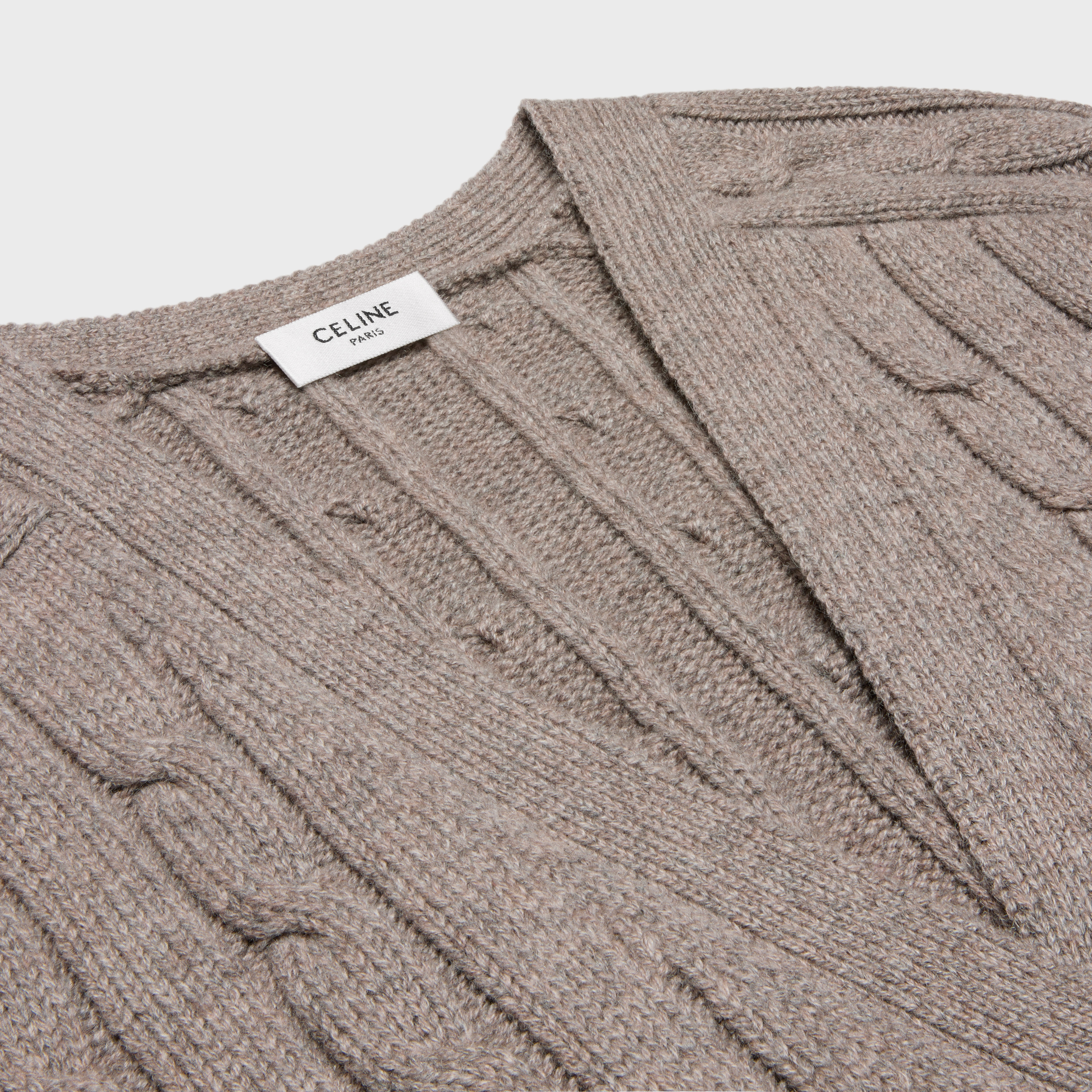 cable-knit triomphe cardigan in cashmere - 3