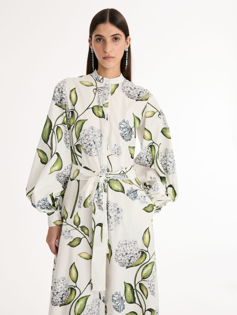 PORCELAIN FLOWER COTTON POPLIN CAFTAN 5