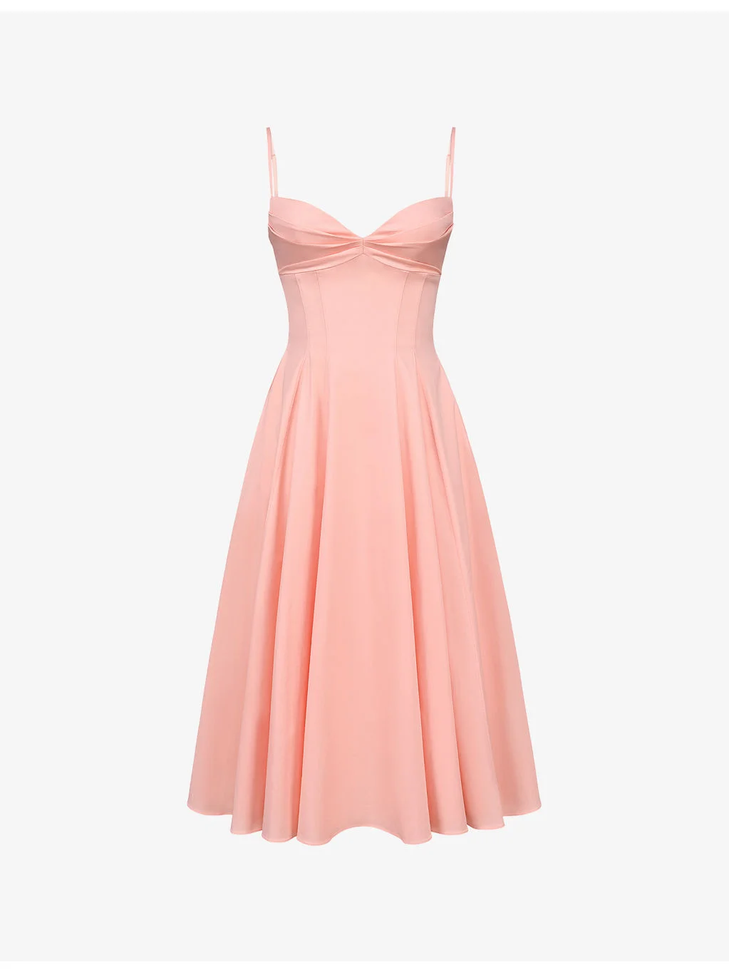 Dahlia Sweetheart-Neck Stretch-Cotton Midi Sundress - 1