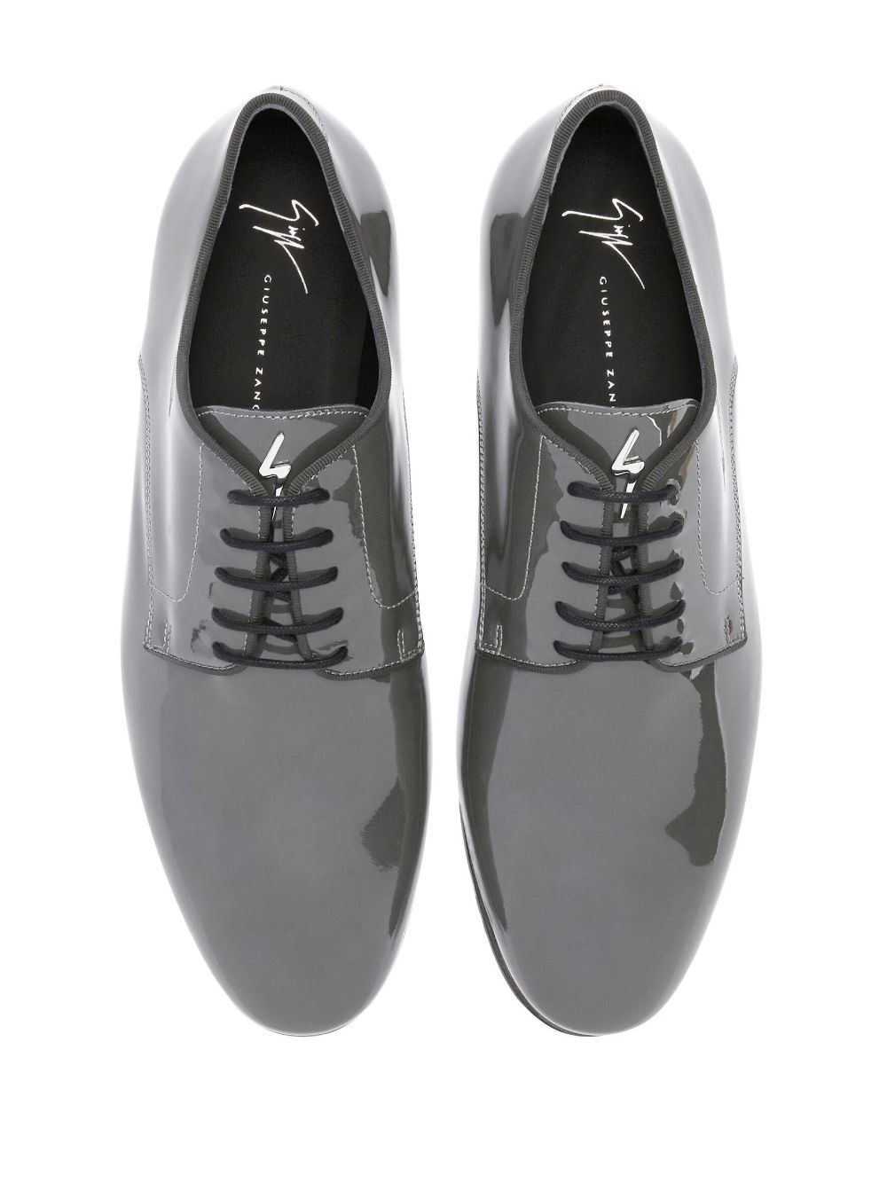 patent-leather lace-up loafers - 4