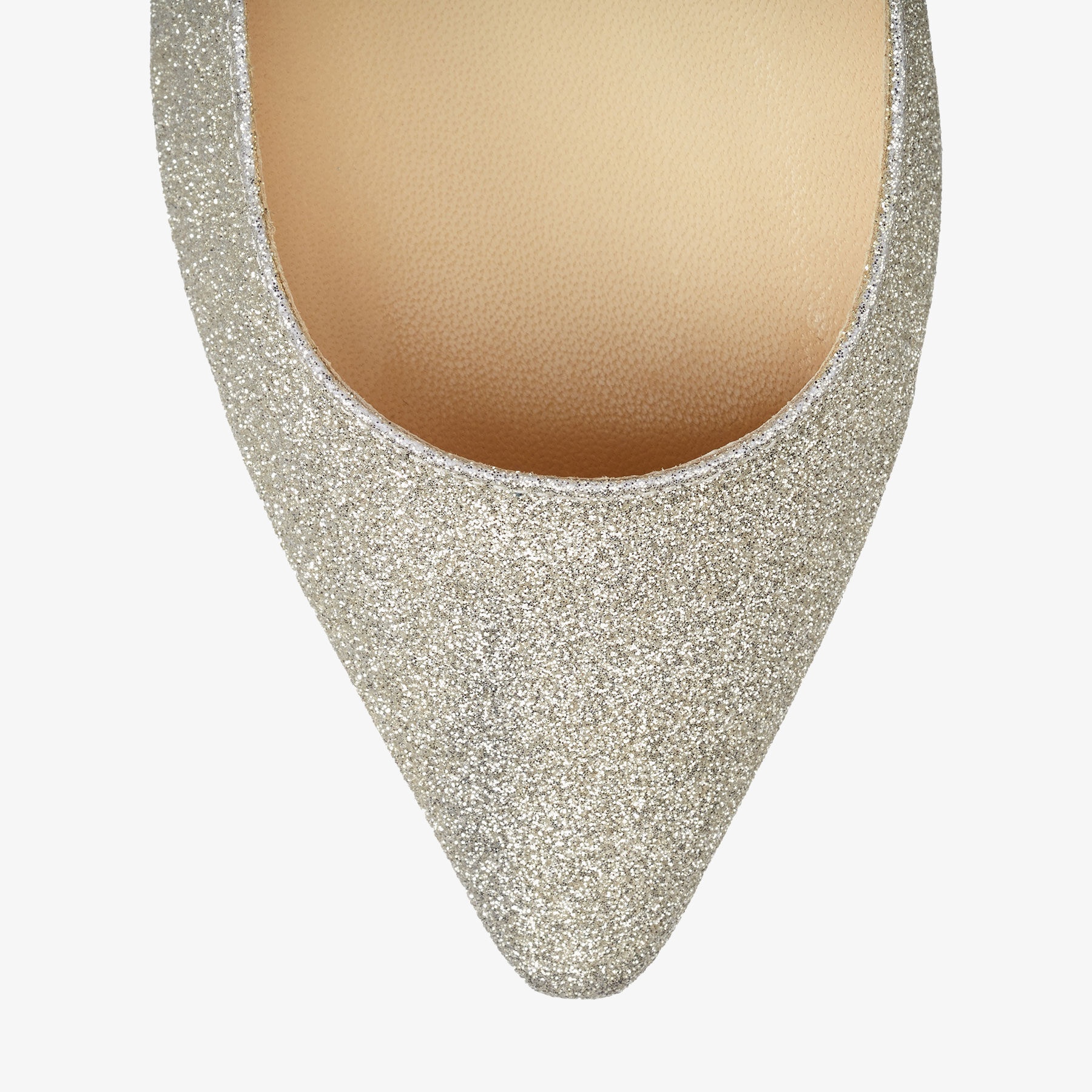 Romy Flat
Platinum Ice Dusty Glitter Pointy Toe Flats - 4