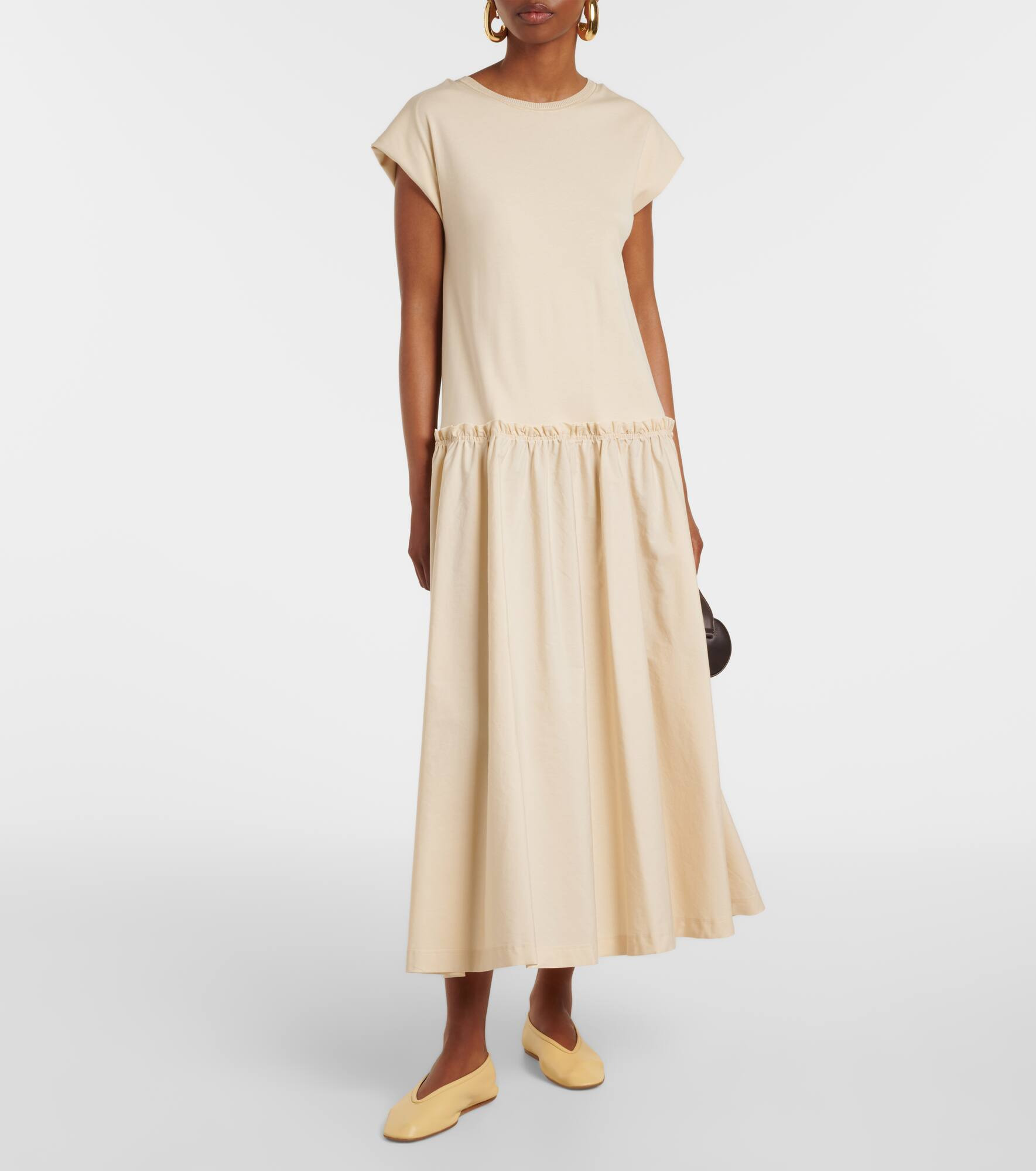 Cotton poplin jersey maxi dress - 2