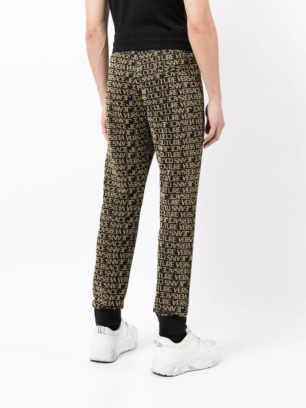 logo-embroidered cotton track pants - 4