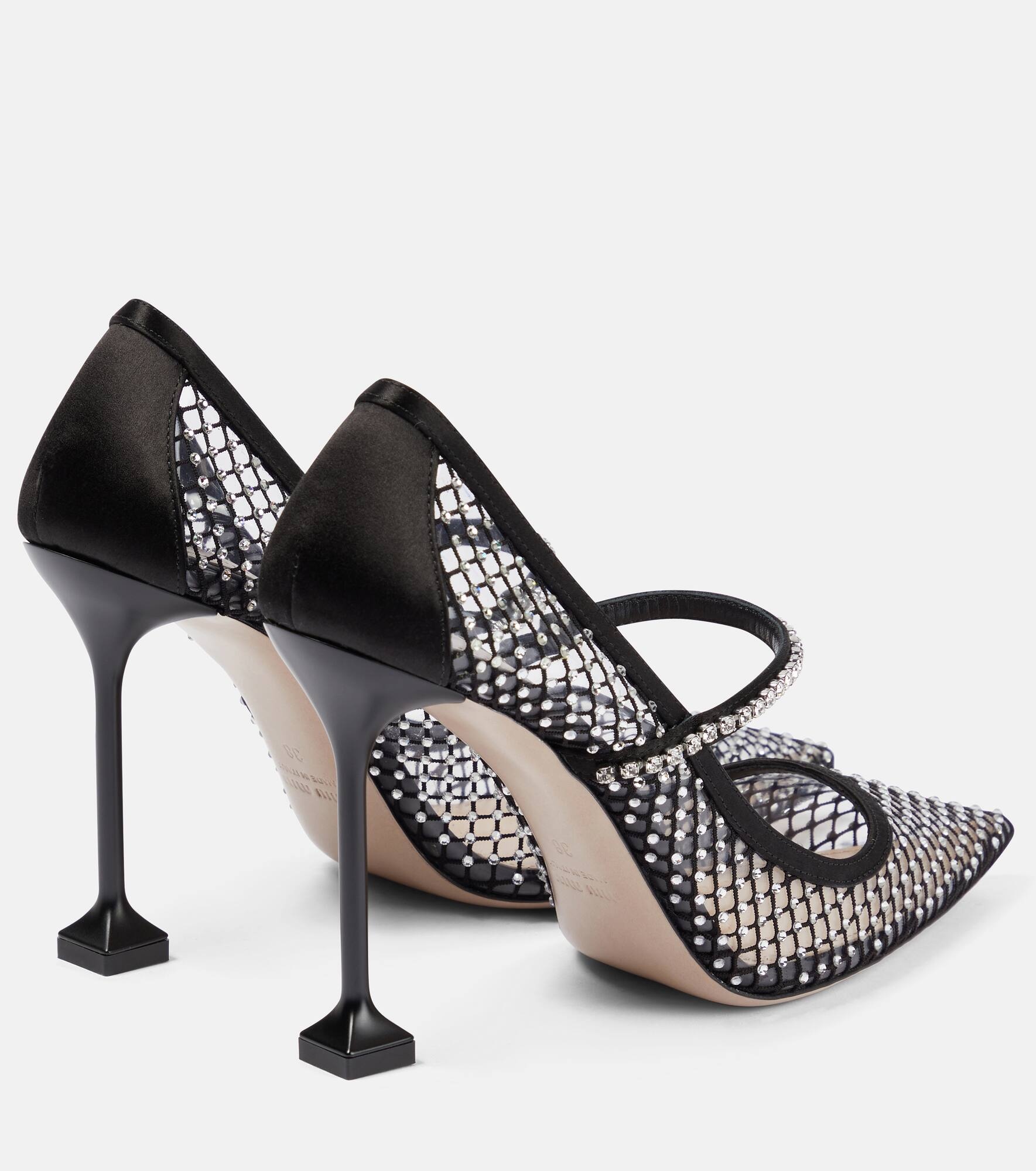 Crystal-embellished mesh pumps - 3