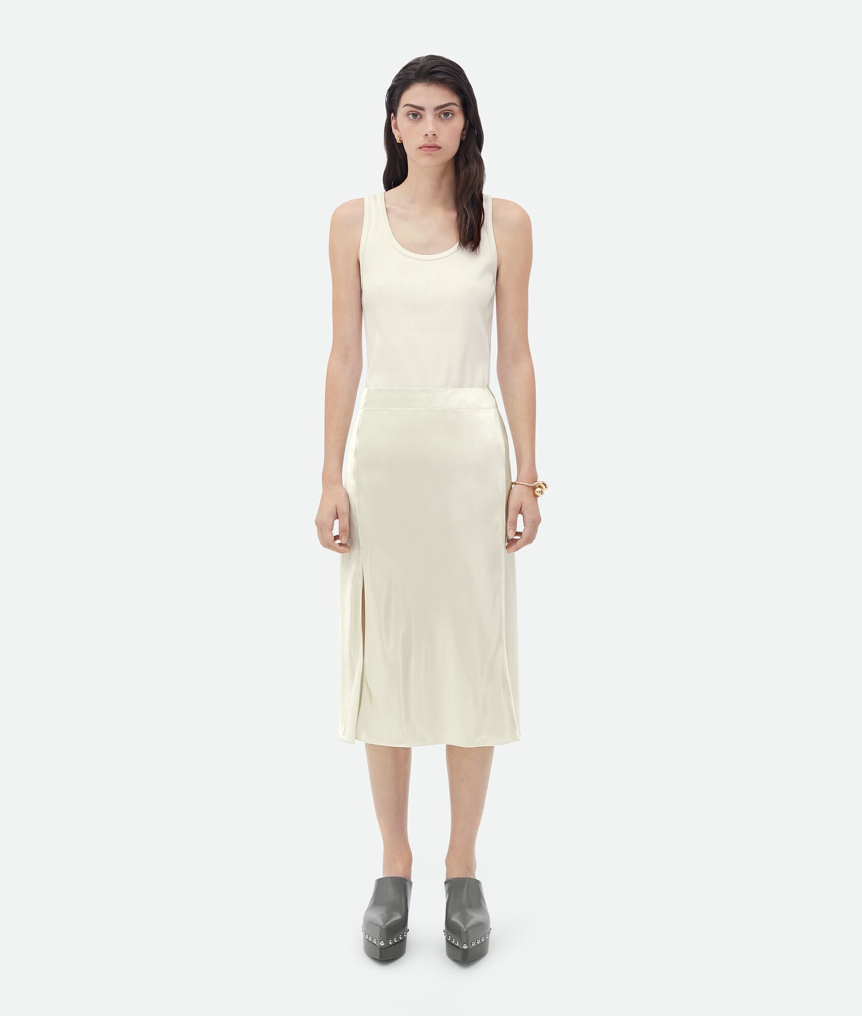 Fluid Satin Skirt - 4