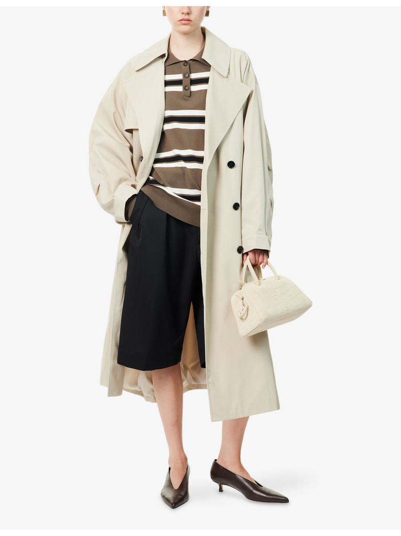 The Frankie Shop Mavis Oversized Woven Trench outlook