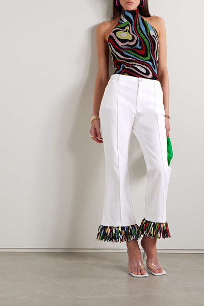 PUCCI Fringed stretch-cotton drill straight-leg pants outlook