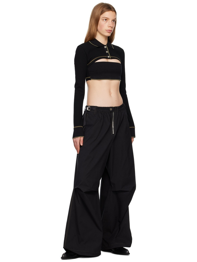 Dion Lee Black Shrunken Snap Polo outlook
