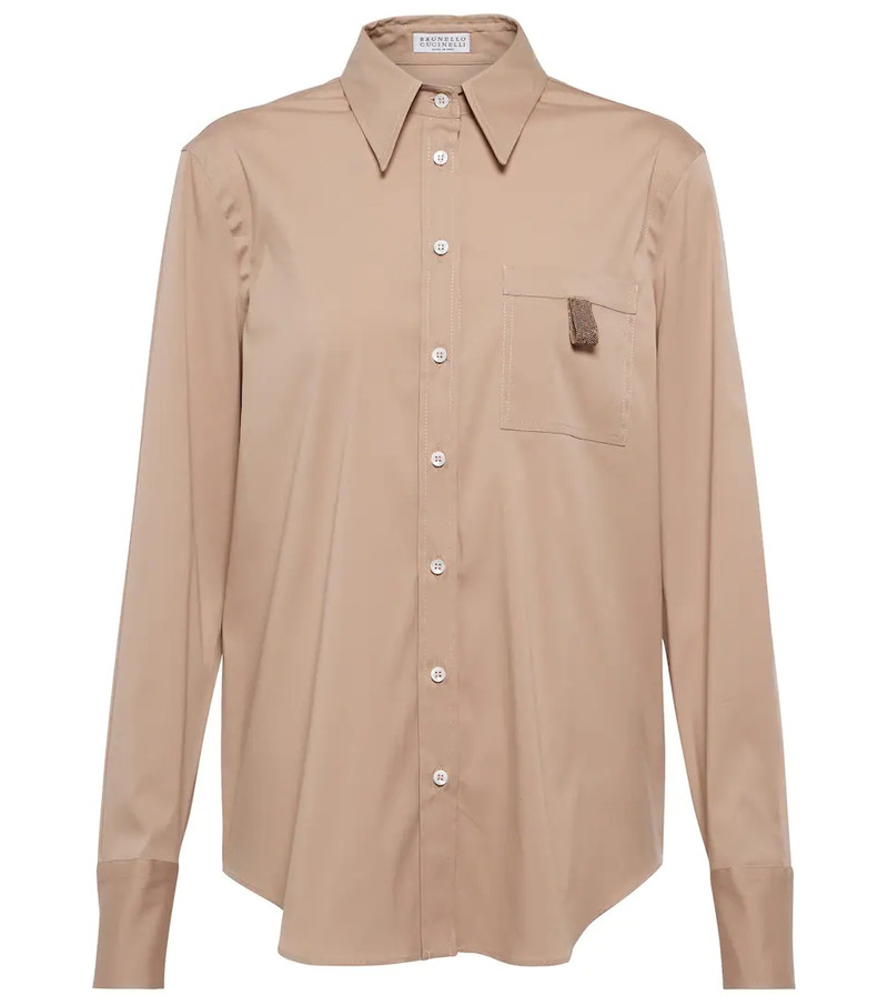 Embellished cotton-blend shirt 1