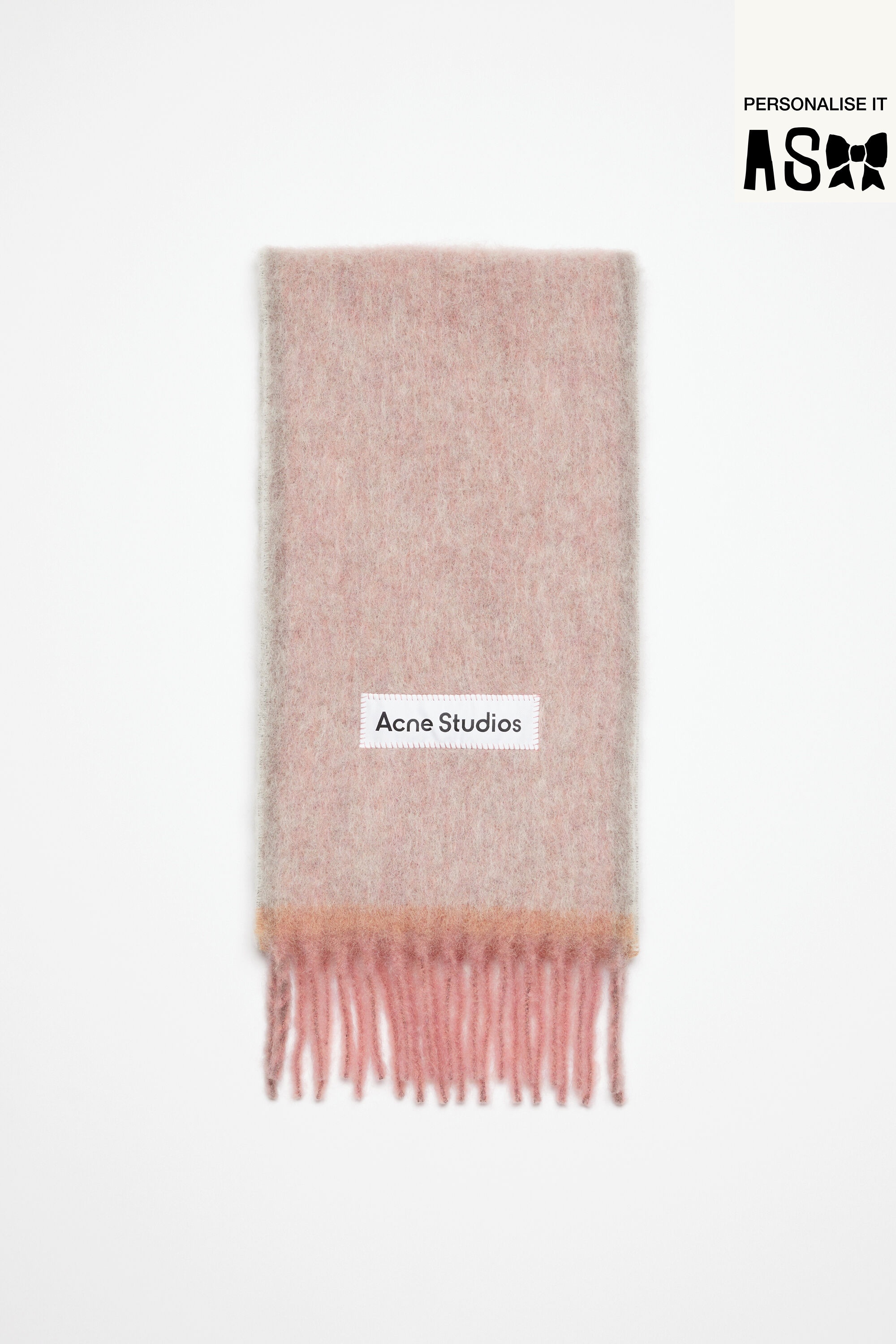 Wool mohair scarf - Narrow - Dusty pink - 1