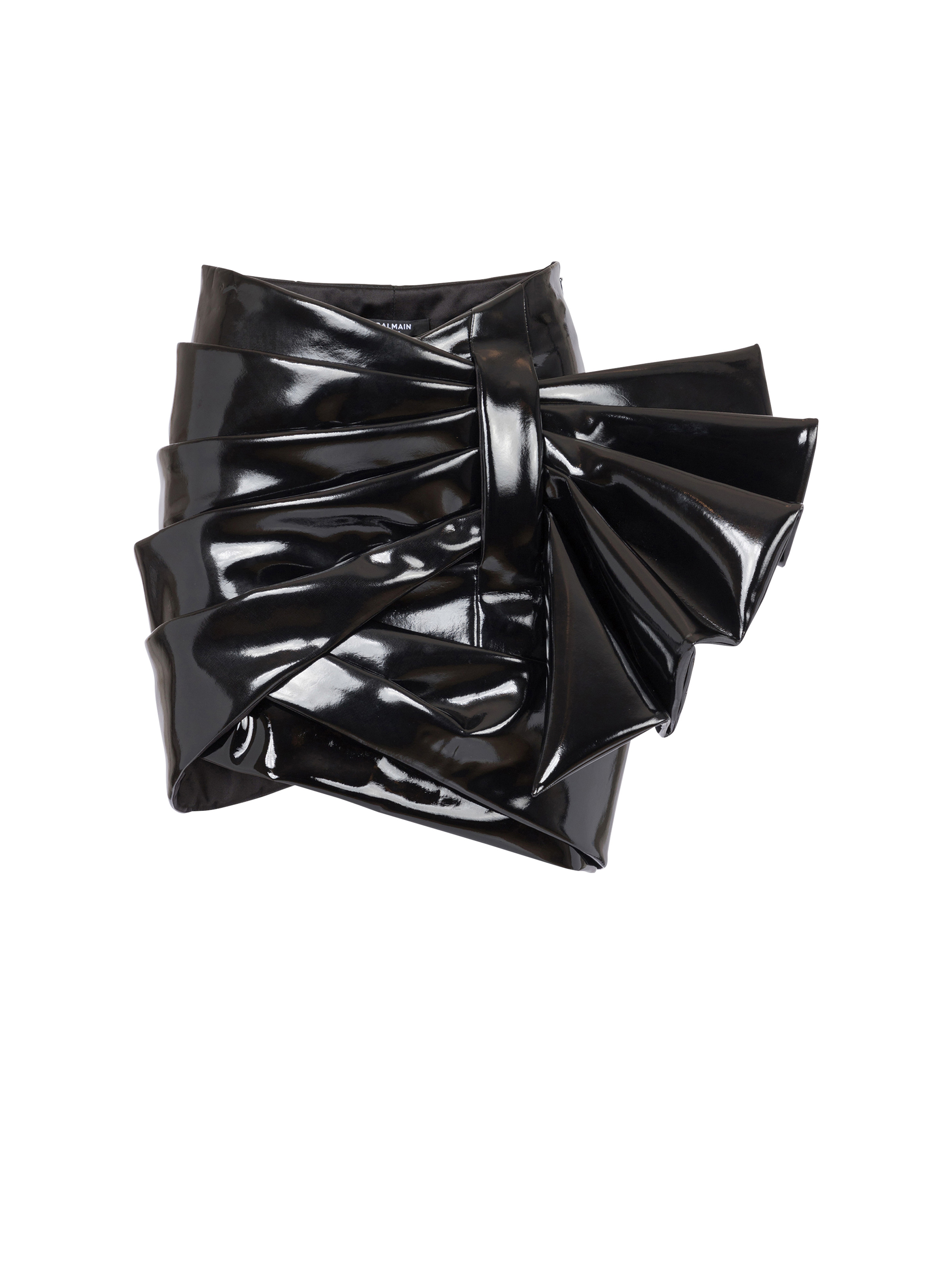 Short draped vinyl skirt - 1