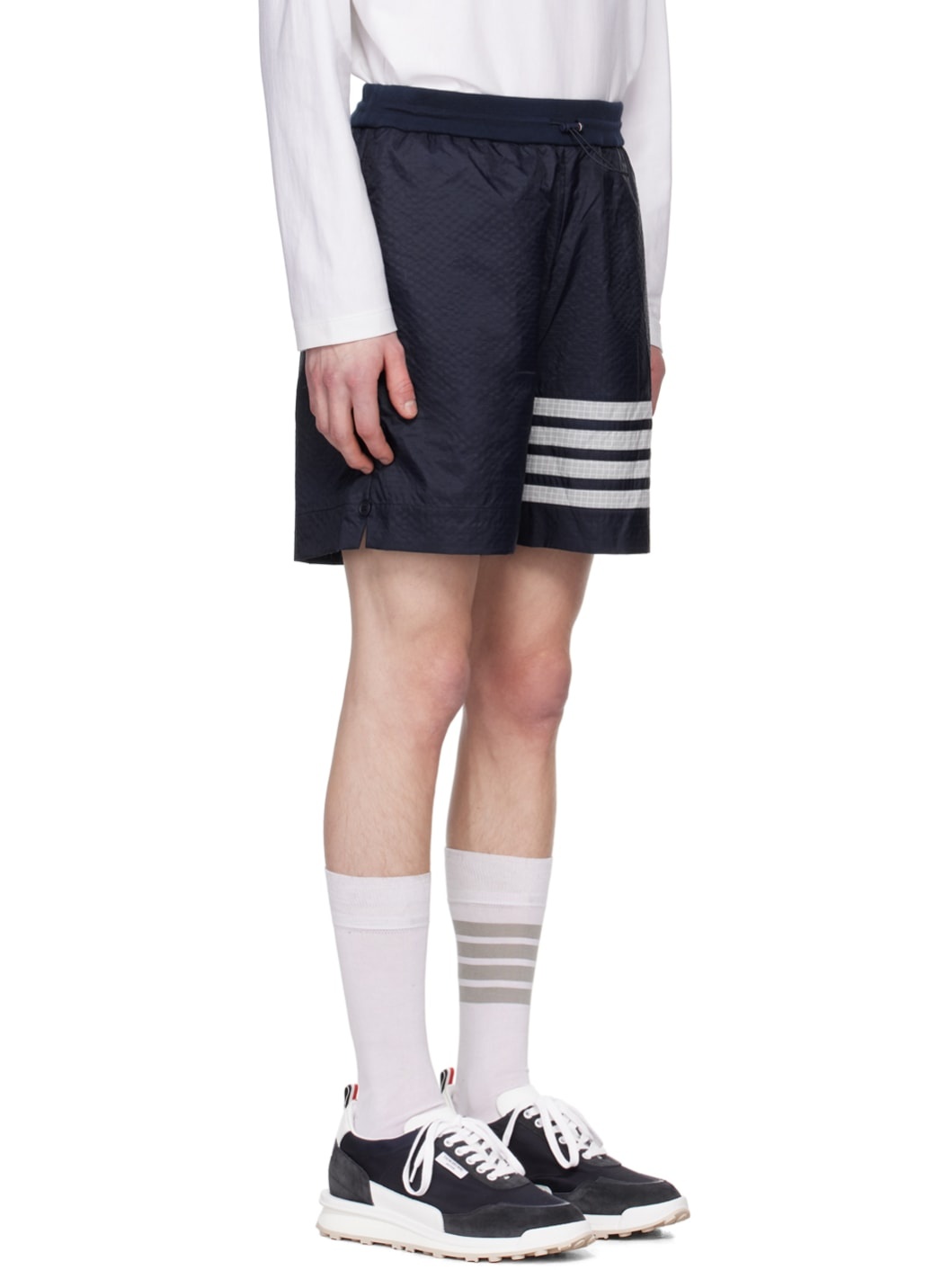 Navy 4-Bar Shorts - 2
