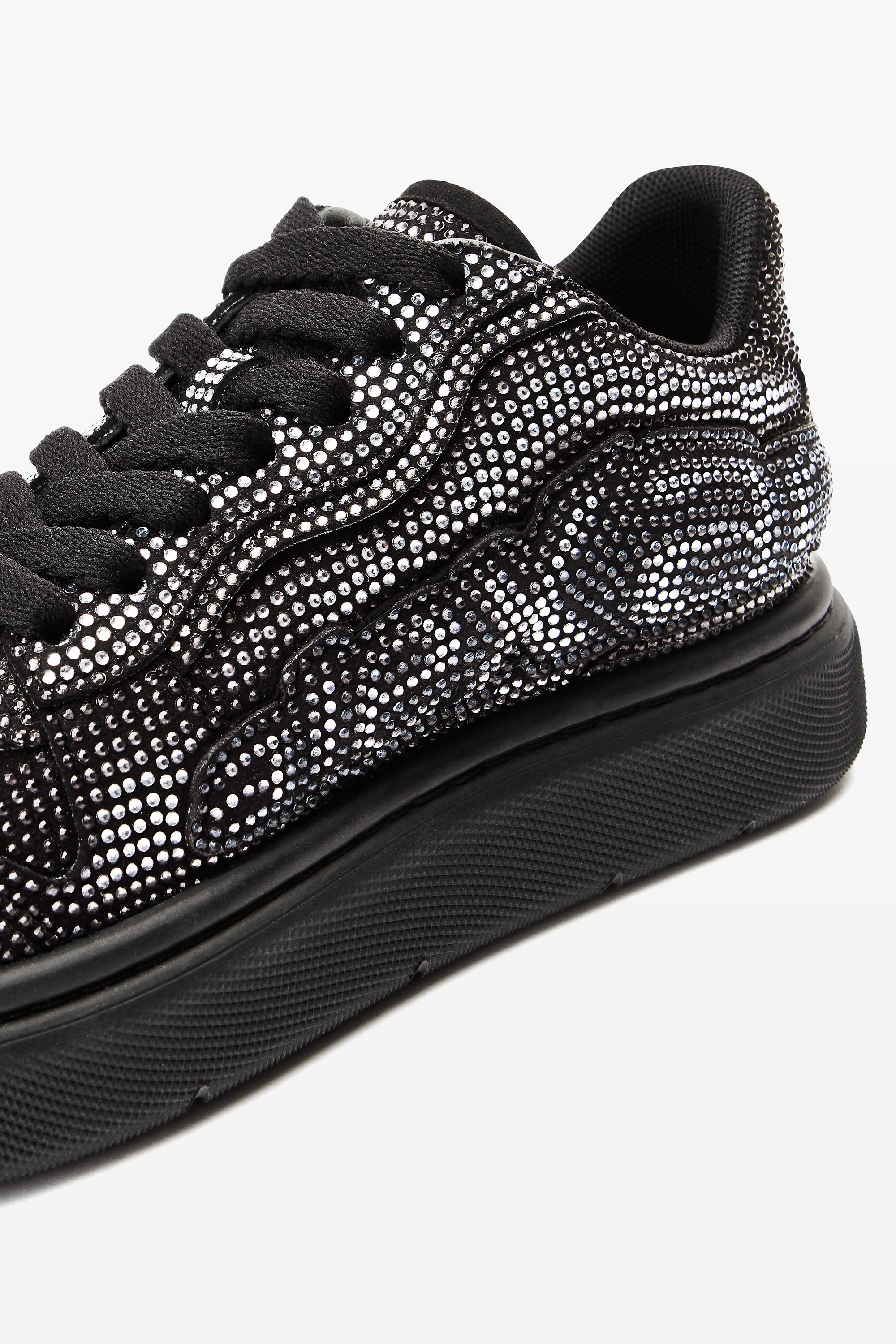 puff crystal hotfix sueded sneaker - 2