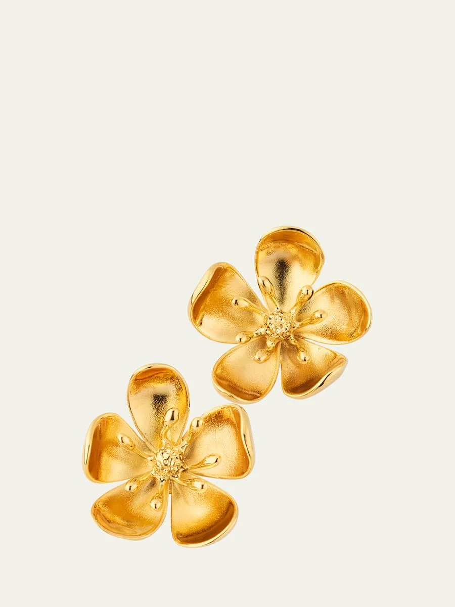 Small Cherry Blossom Stud Earrings - 1