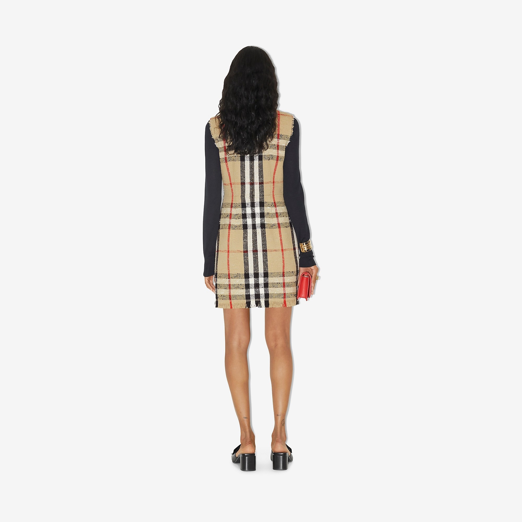 【関税＆送料込み】Burberry Check Wool Blend Dress 関税＆送料込み】Burberry Check Wool Blend Shirt Dress