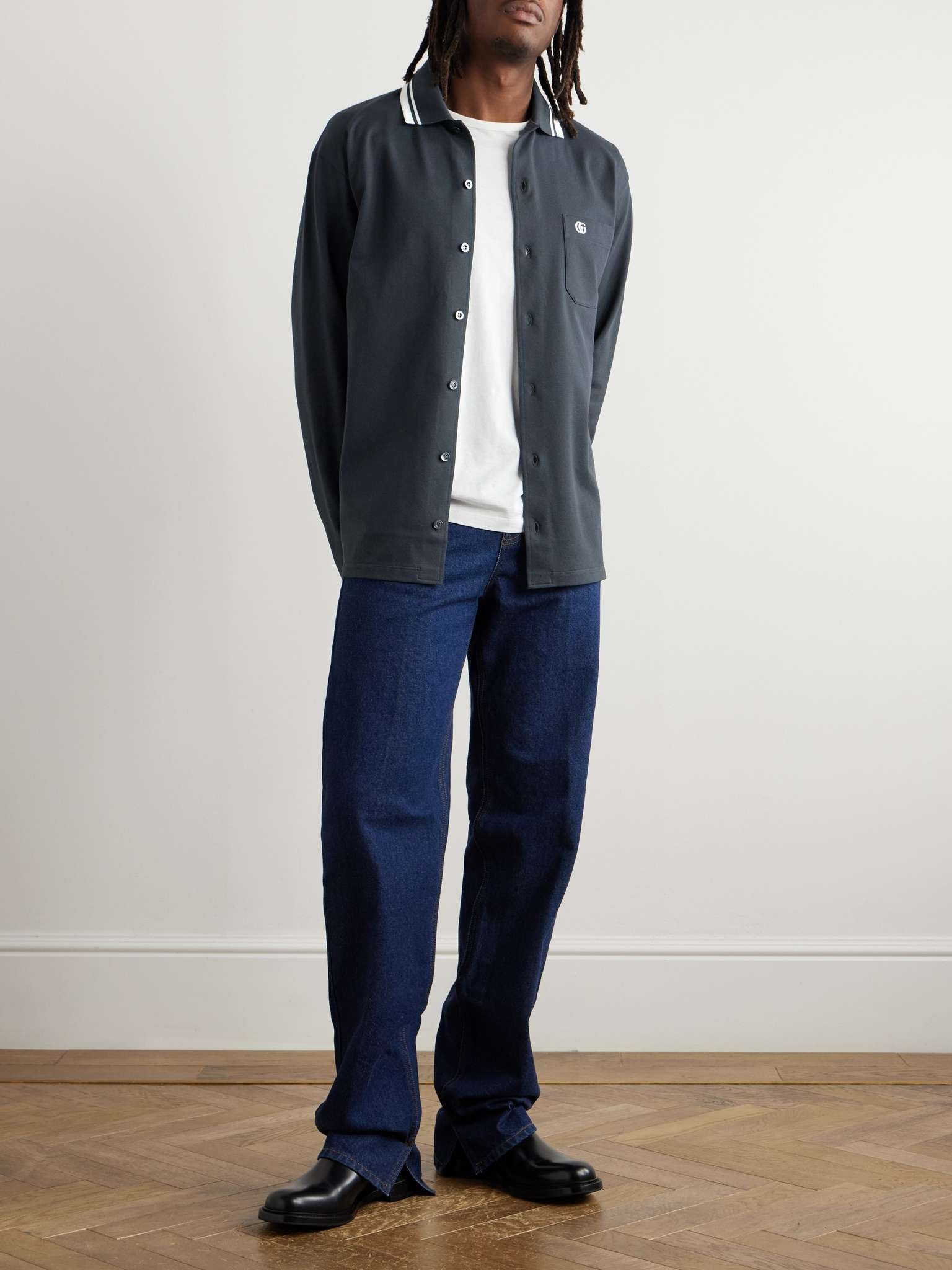 Logo-Embroidered Cotton-Blend Piqué Polo Shirt - 2