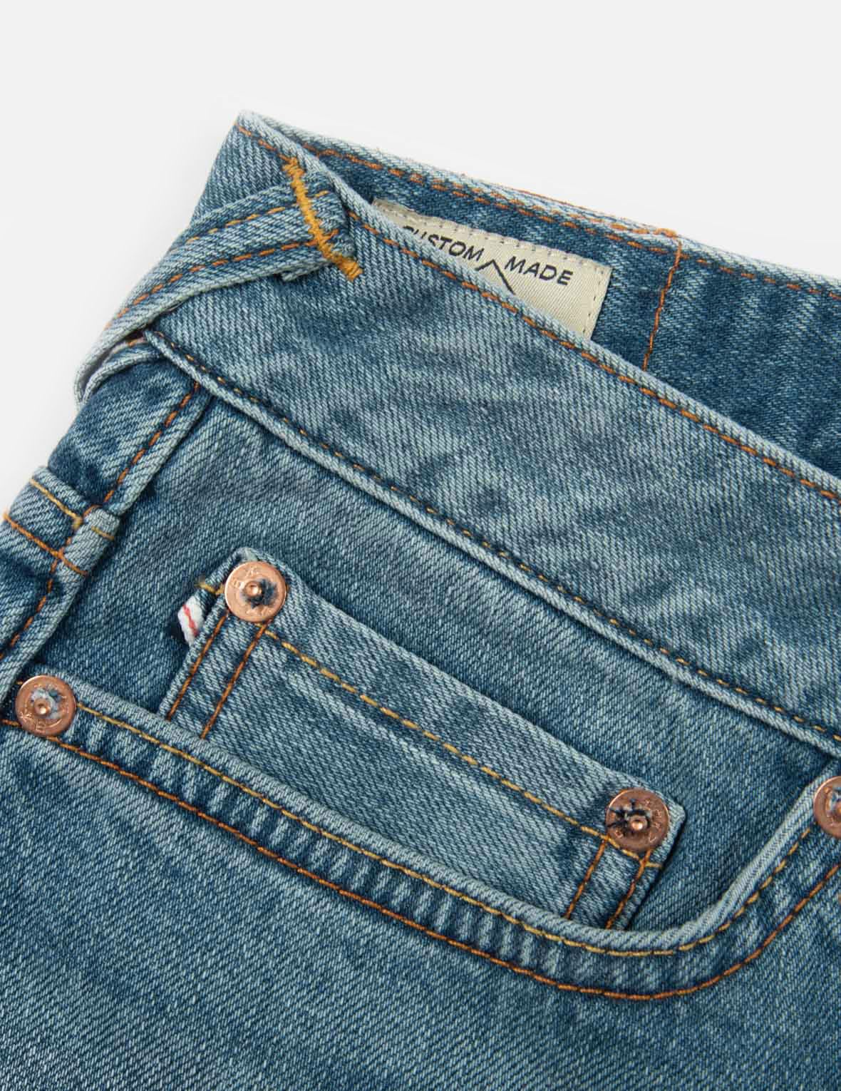 TSUBAKI BROCADE-PATTERN SEAGULL EMBROIDERY STRAIGHT LEG JEANS - 8