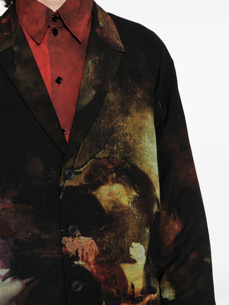 abstract-print single-breasted coat 5