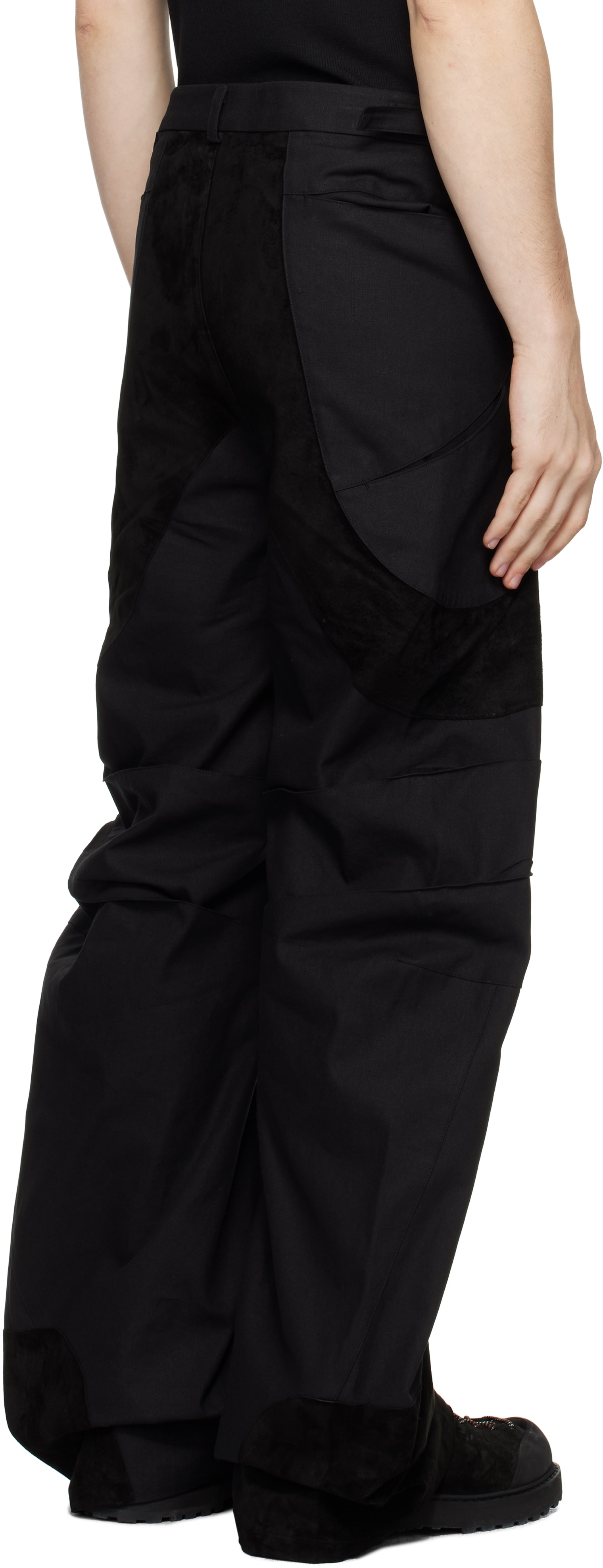 cmmawear Black Articulated Dart Trousers | REVERSIBLE