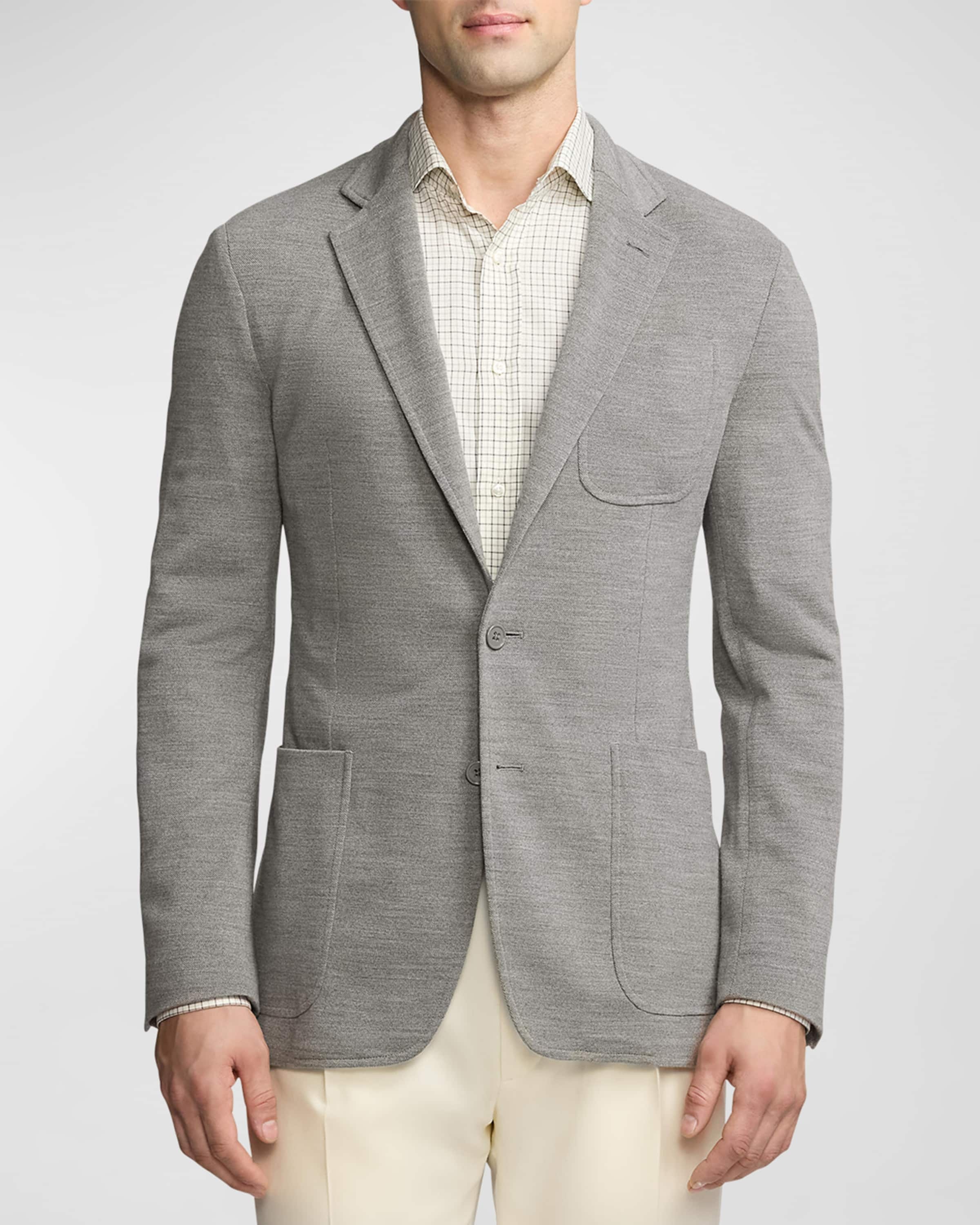 Men's Hadley Hand-Tailored Wool Piqué Blazer - 2