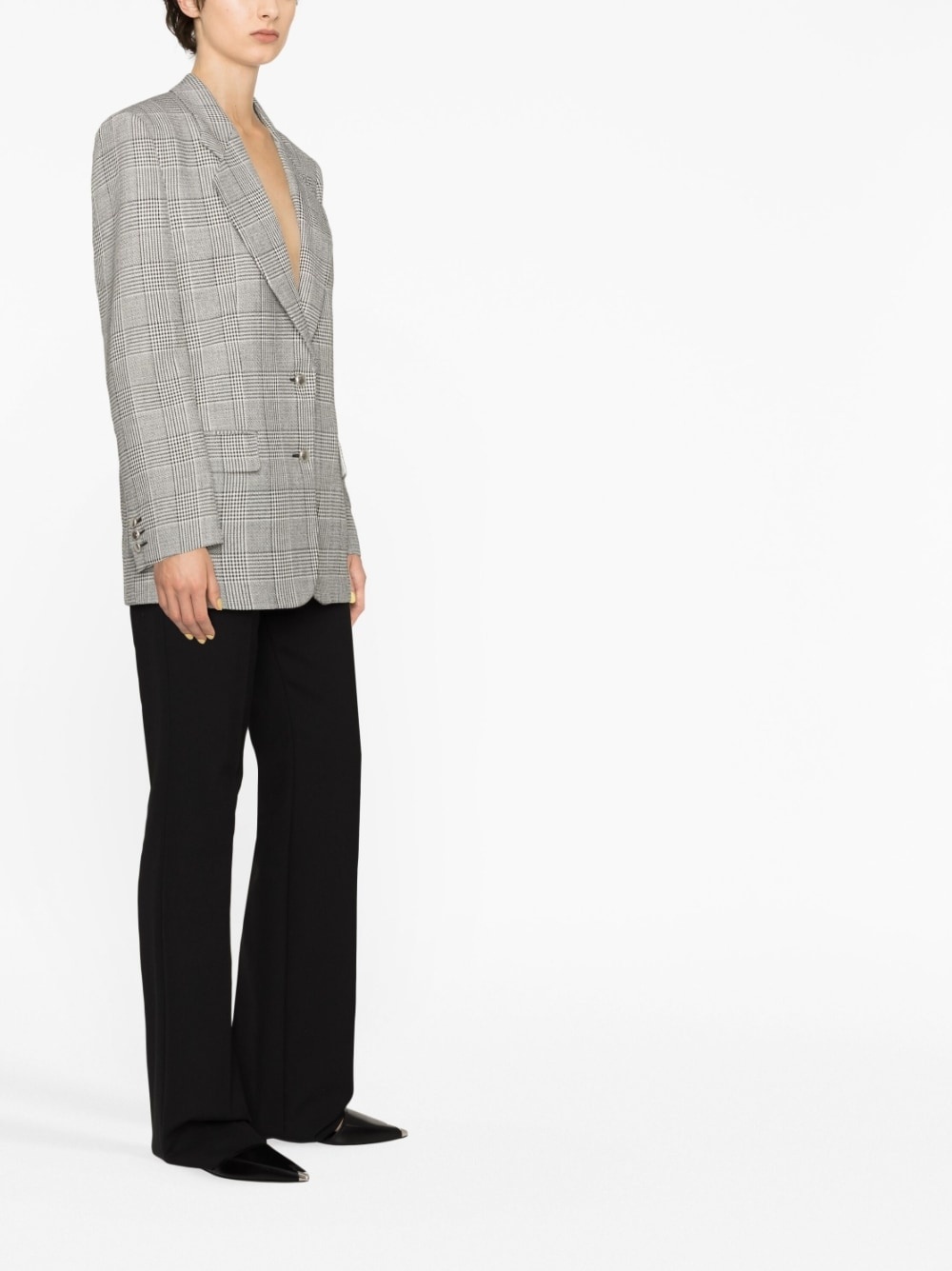 Prince of Wales check single-breasted blazer - 3