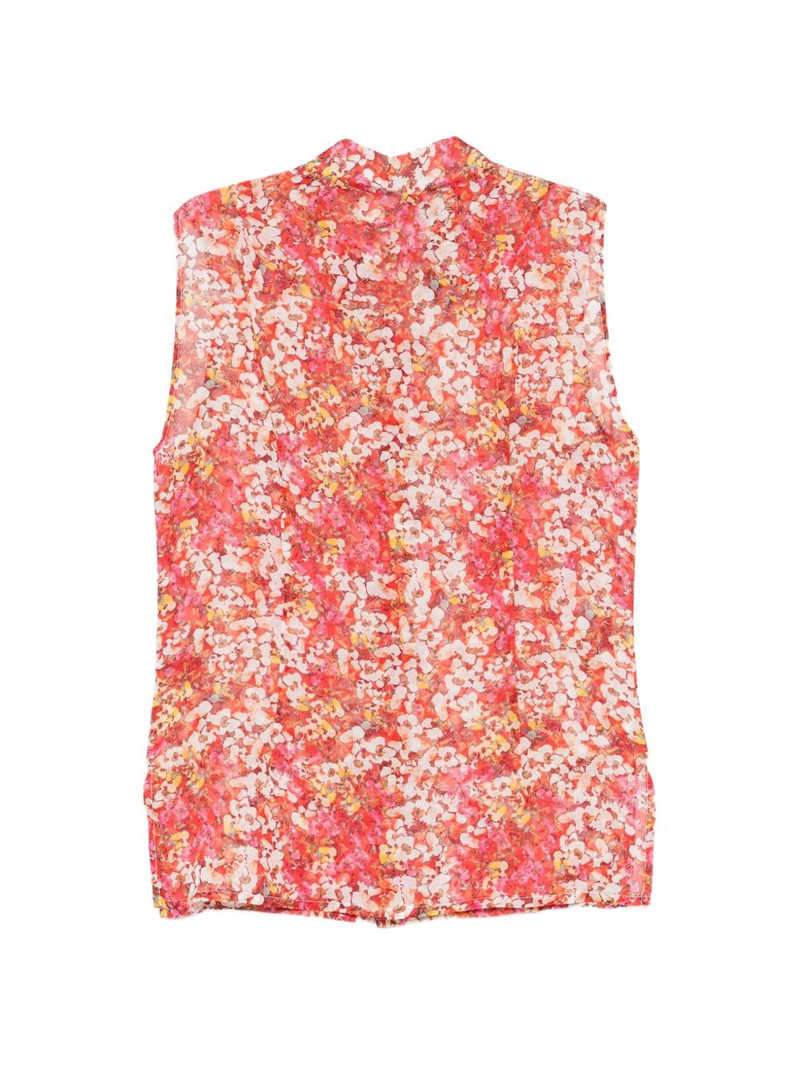 SAPIO floral-print sleeveless shirt outlook
