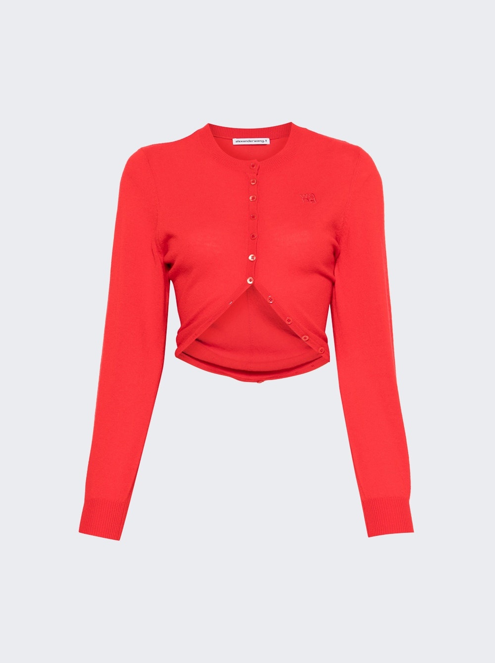 Cardigan With Split Hem Fiery Red - 1