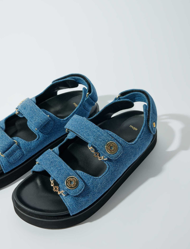 maje Flat denim sandals outlook