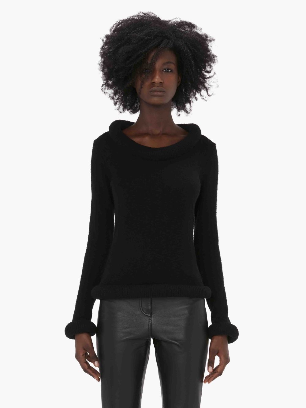 bumper-trim cotton jumper - 2