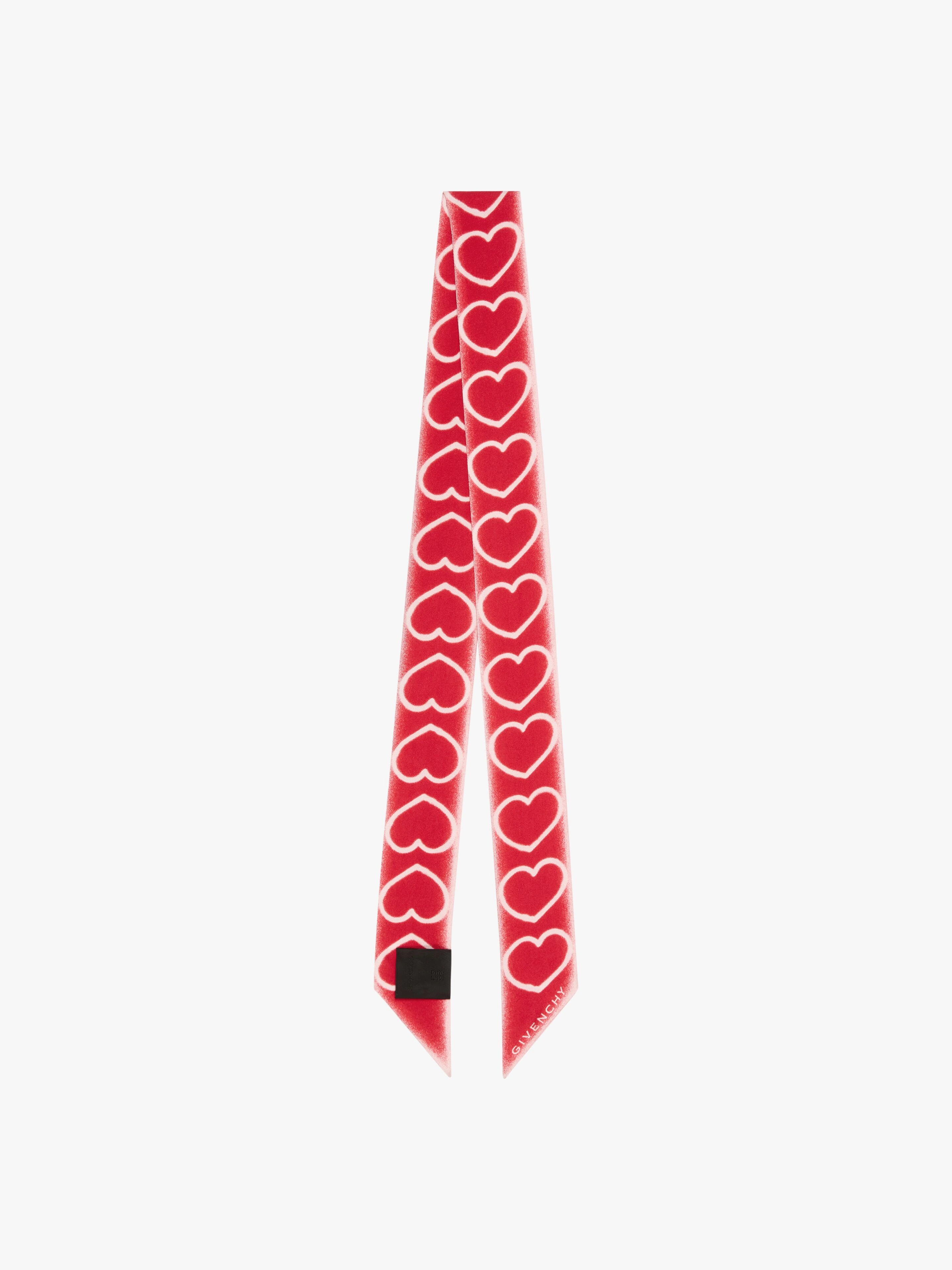 SCARF IN SILK WITH TAG EFFECT HEART PRINT - 2