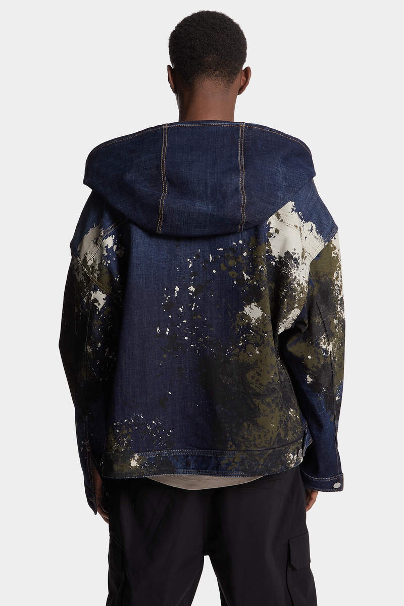 DARK URBAN CAMO WASH WORKWEAR ZIPPED JACKET - 4