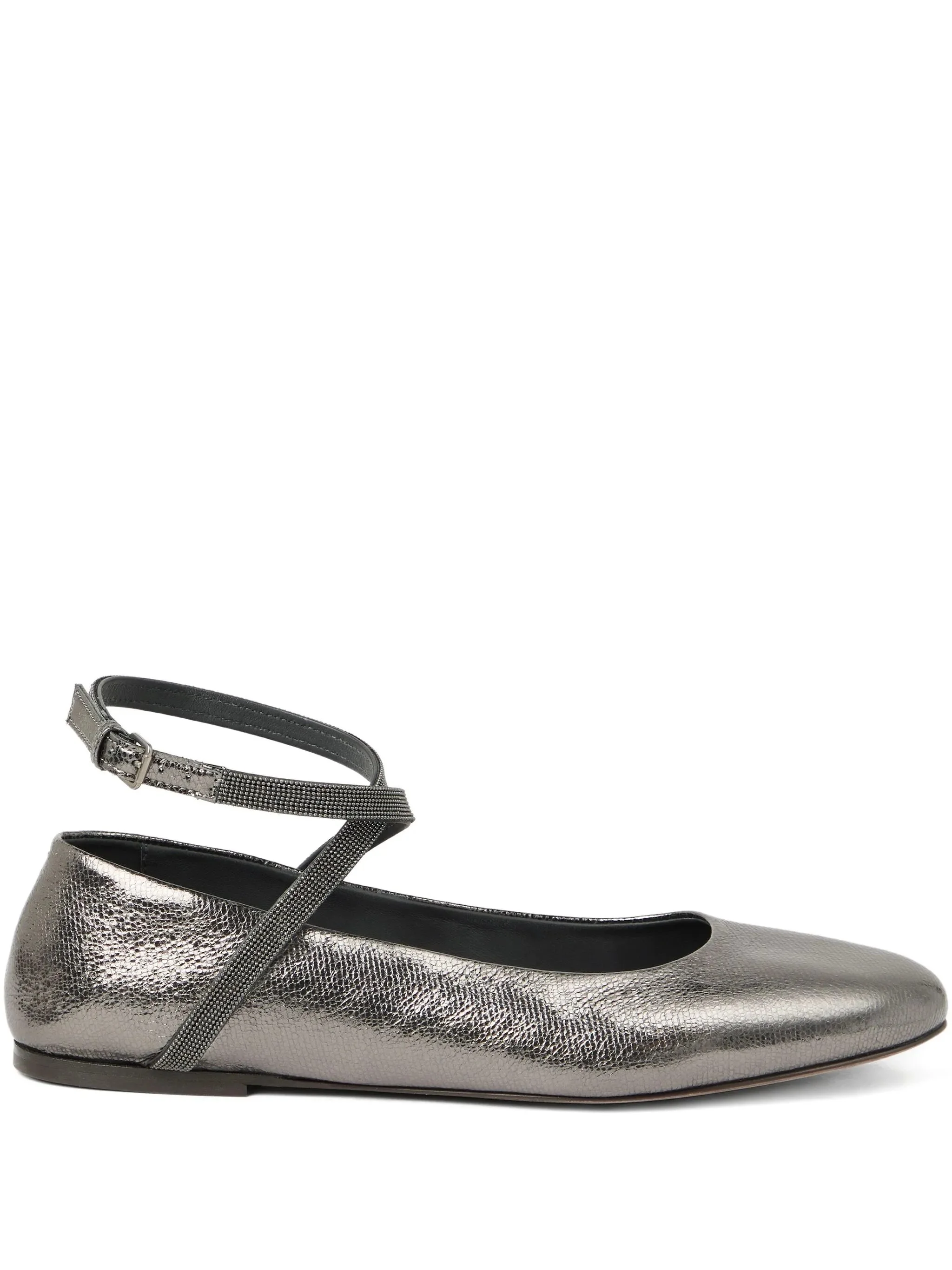 Brunello Cucinelli Metallic-effect Ballet Flats - 1