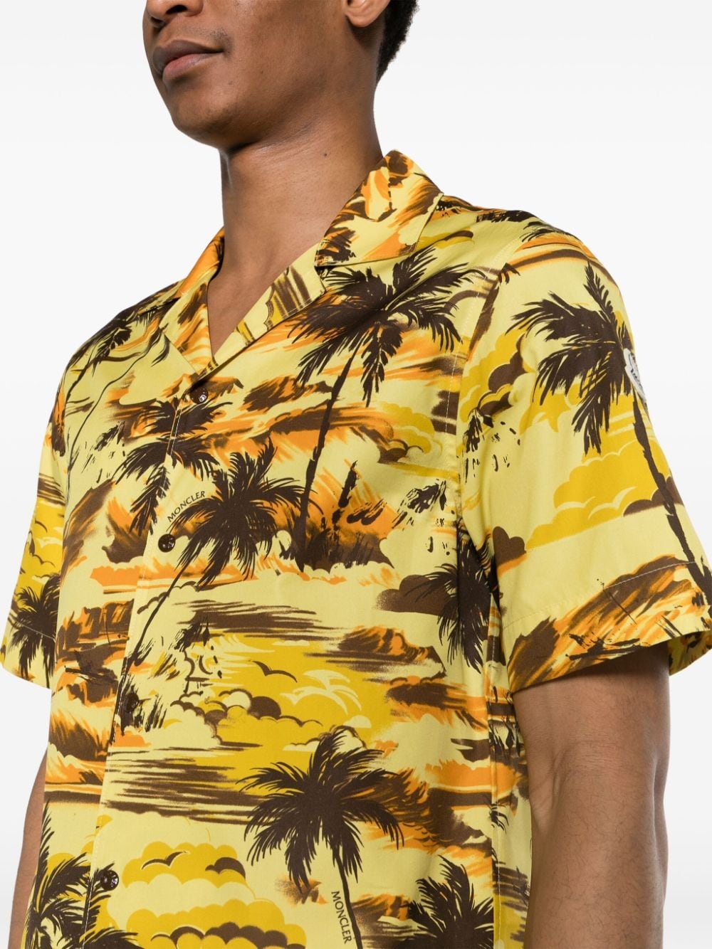 camp-collar palm tree-print shirt - 4
