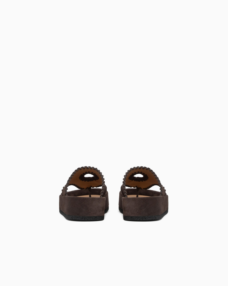 EMPORIO ARMANI VELOUR SUEDE FLIP-FLOP SANDALS outlook