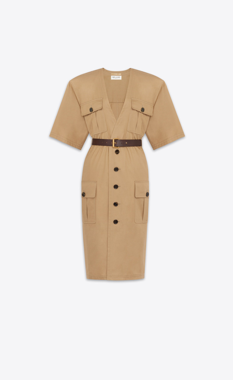 saharienne dress in cotton twill - 1