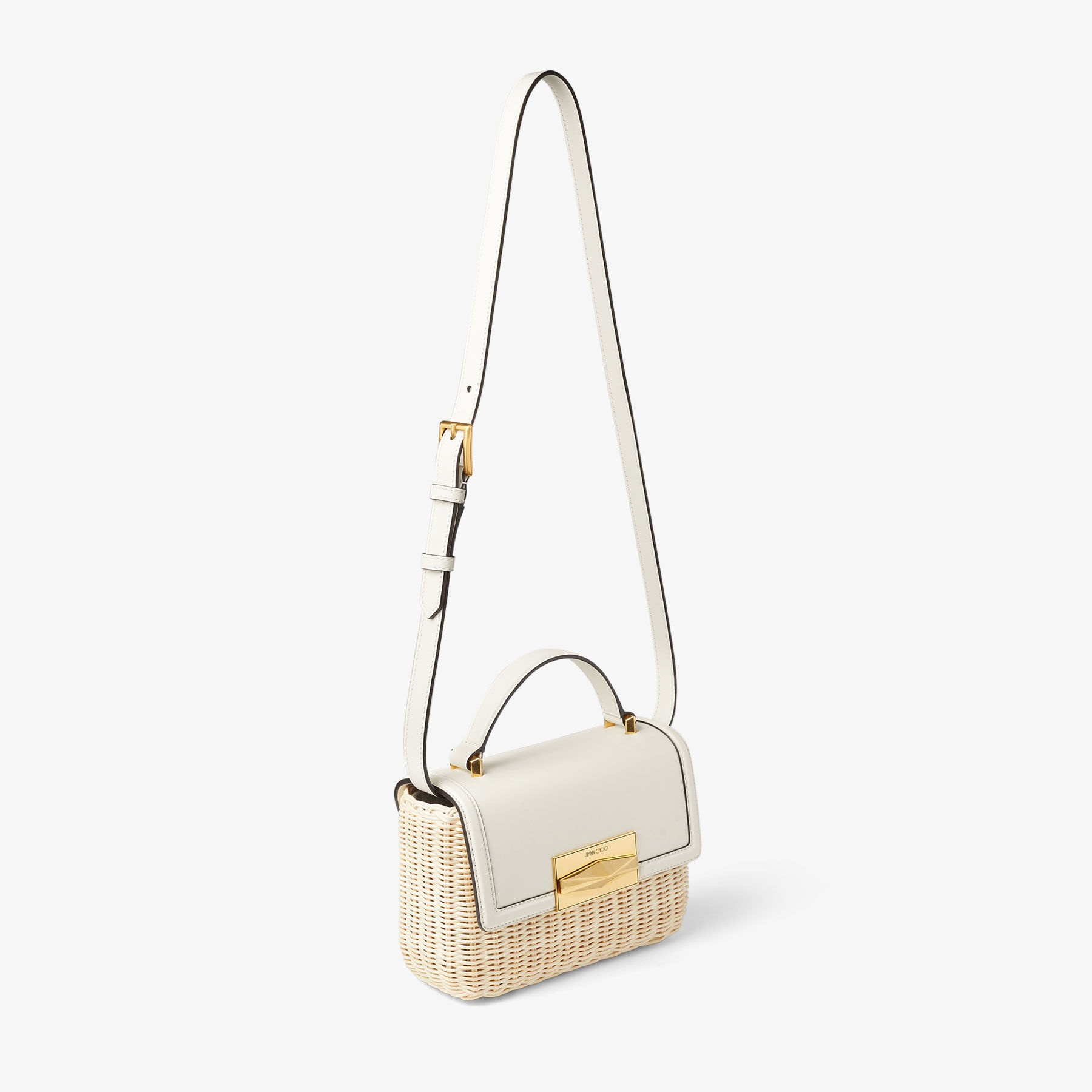 Diamond Top Handle
Natural/Latte Wicker and Leather Top Handle Bag - 6
