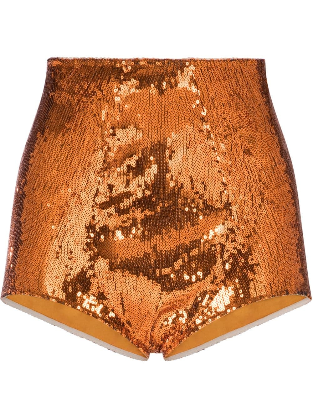 orange sequin shorts - 1