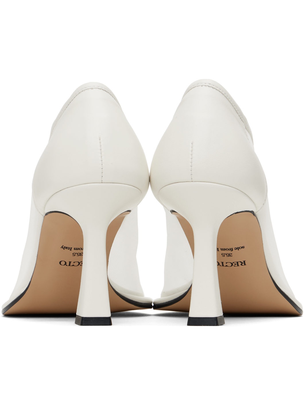 Off-White Poppy Rounded Toe Heels - 2