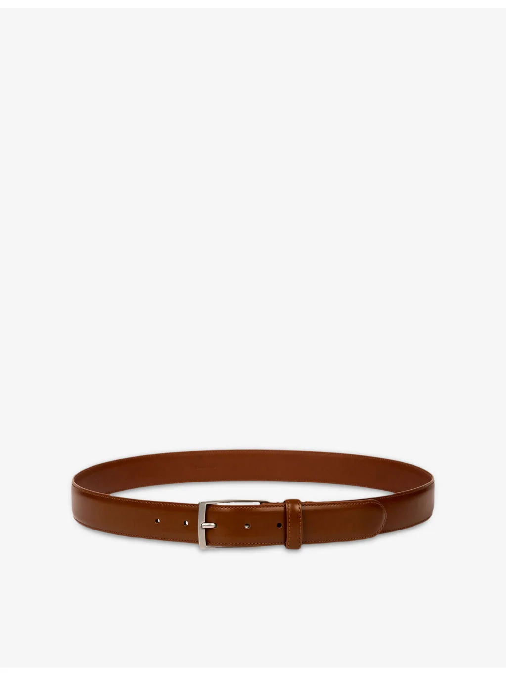 Branded-Buckle Leather Belt - 1